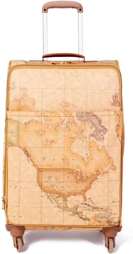 Alviero Martini 1a Classe Elegante Katoenen Reiskoffer Beige Dames - Foto 4