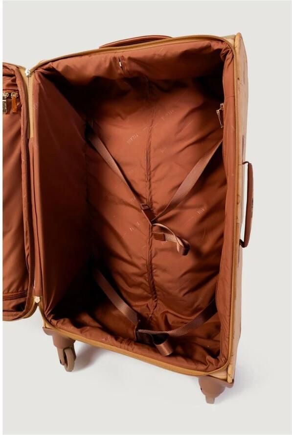 Alviero Martini 1a Classe Elegante Katoenen Reiskoffer Beige Dames