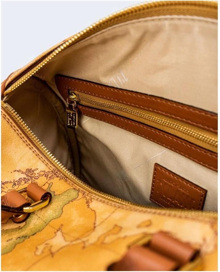 Alviero Martini 1a Classe Elegante Leren Handtas Herfst Winter Collectie Beige Dames