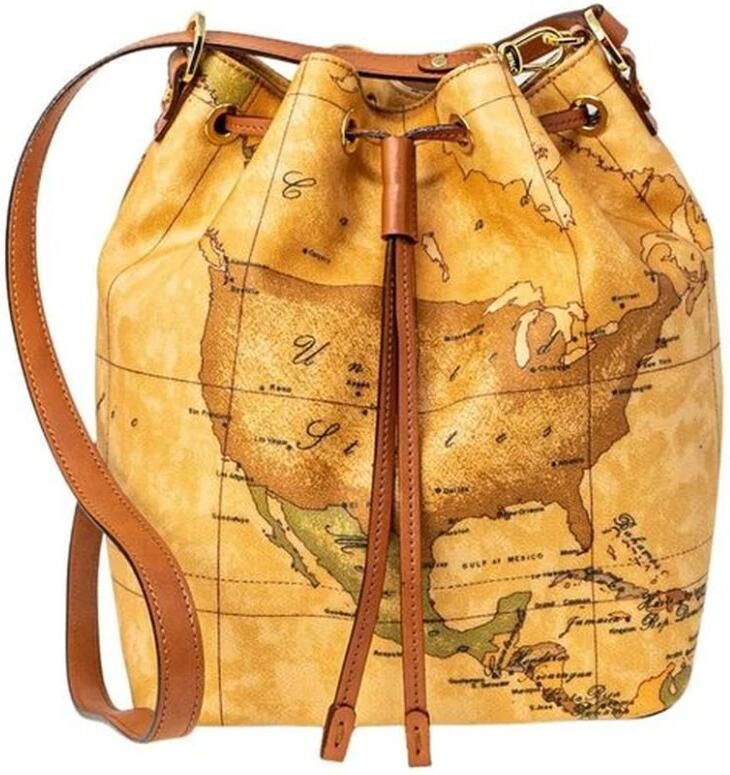 Alviero Martini 1a Classe Beige Bucket Tas met Geo Classic Kaartprint Beige Dames - Foto 6