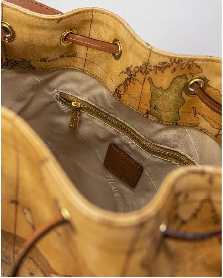 Alviero Martini 1a Classe Beige Bucket Tas met Geo Classic Kaartprint Beige Dames - Foto 4