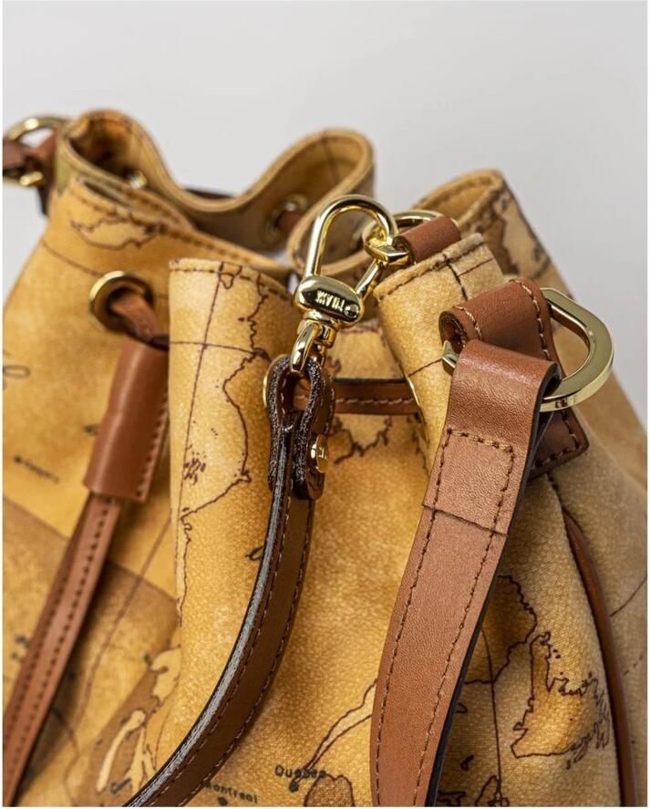 Alviero Martini 1a Classe Beige Bucket Tas met Geo Classic Kaartprint Beige Dames - Foto 2