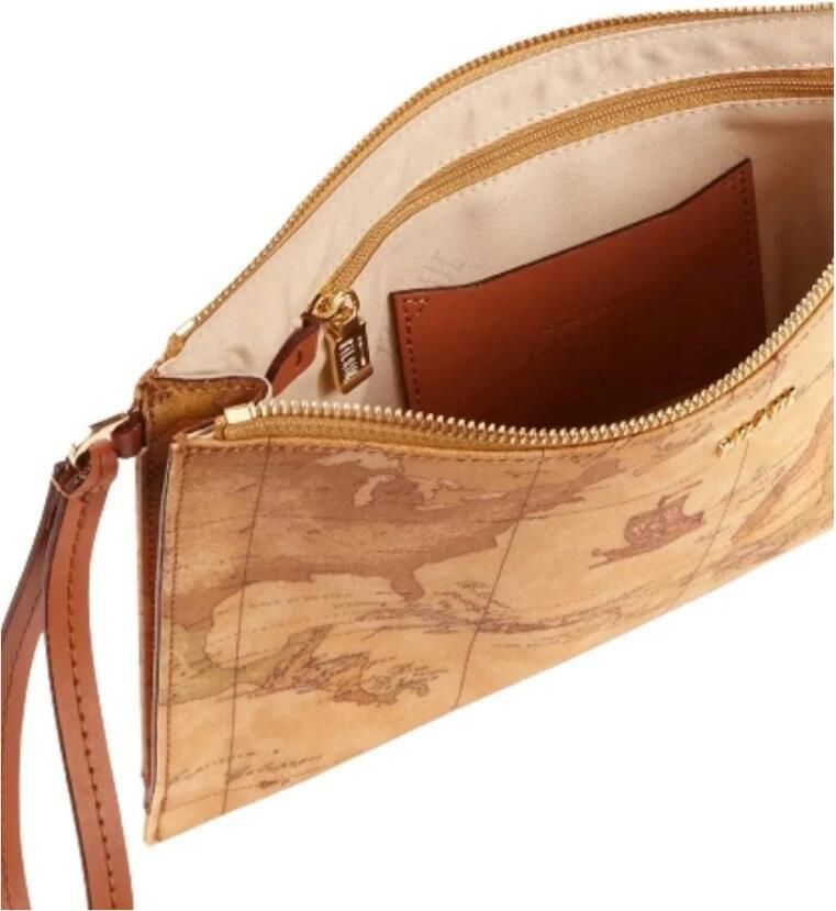 Alviero Martini 1a Classe Eco-Lederen Trim Katoenen Clutch Brown Dames