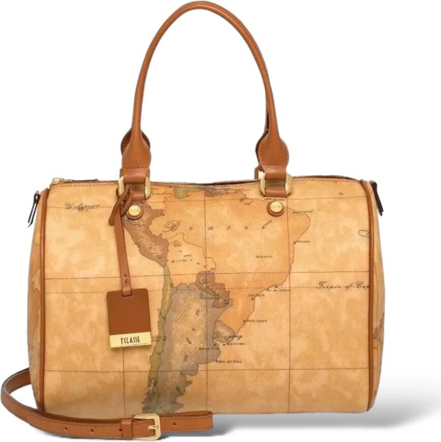 Alviero Martini 1a Classe Elegante Leren Handtas Herfst Winter Collectie Beige Dames
