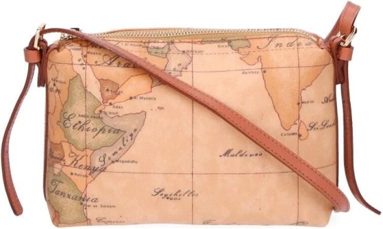 Alviero Martini 1a Classe Mini Schoudertas met Geo Classic Print Brown Dames - Foto 6