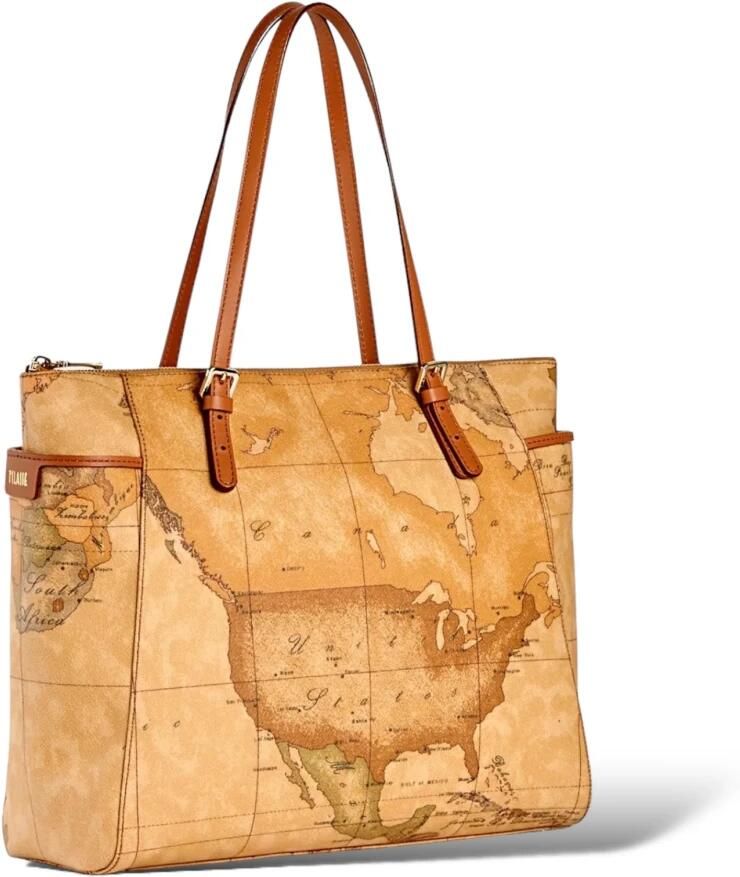 Alviero Martini 1a Classe Klassieke Geo Print Schouder Shopping Tas Brown Dames - Foto 2