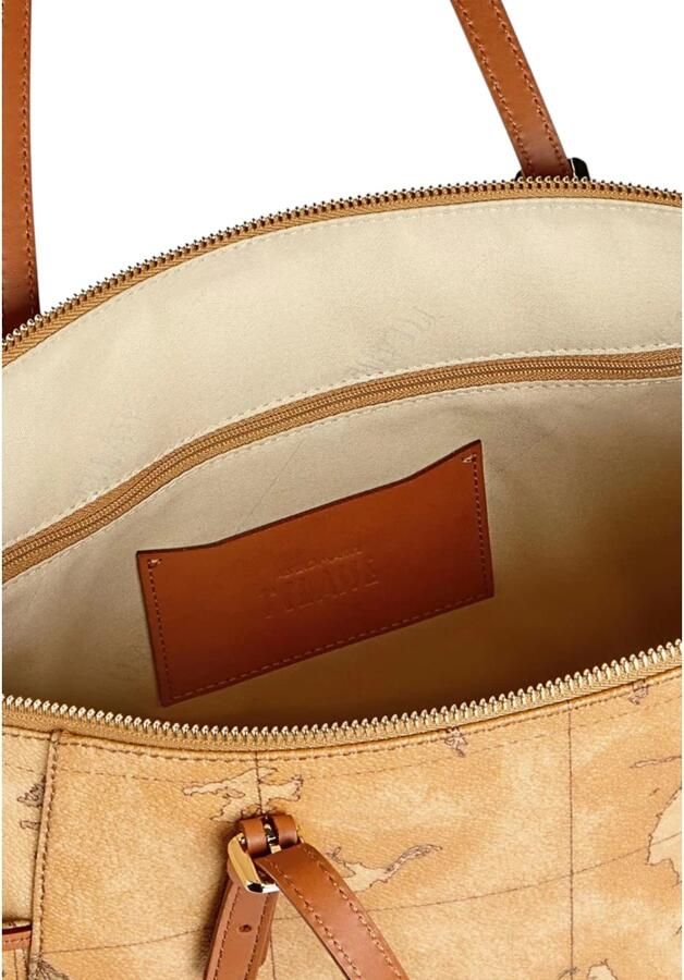 Alviero Martini 1a Classe Klassieke Geo Print Schouder Shopping Tas Brown Dames - Foto 3