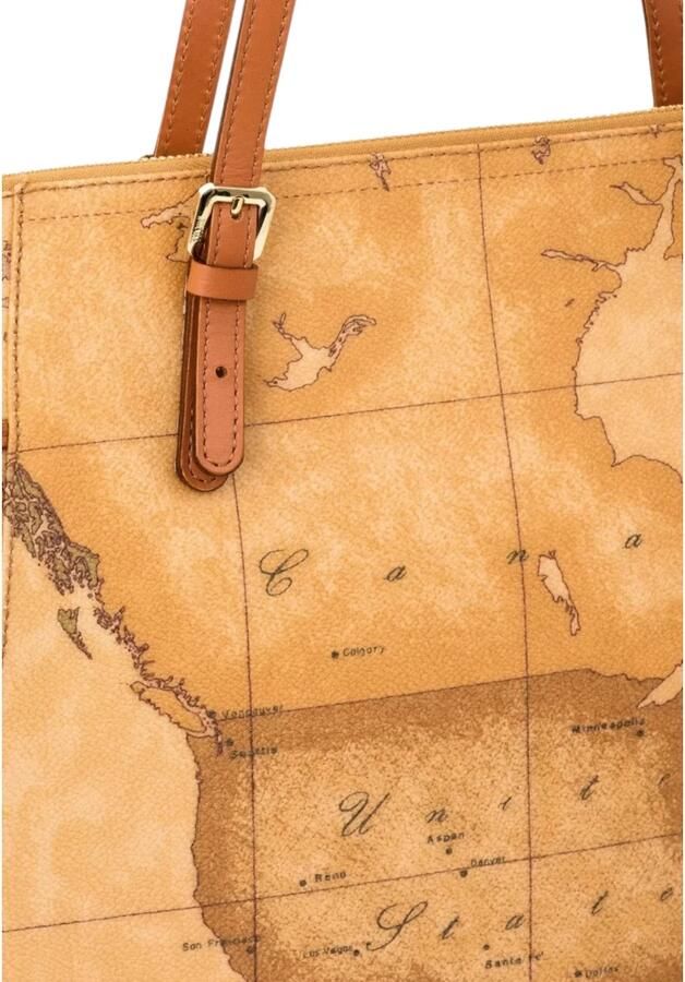 Alviero Martini 1a Classe Klassieke Geo Print Schouder Shopping Tas Brown Dames - Foto 4