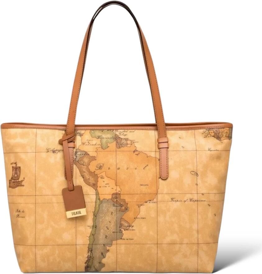 Alviero Martini 1a Classe Klassieke Geo Print Schoudertas Brown Dames