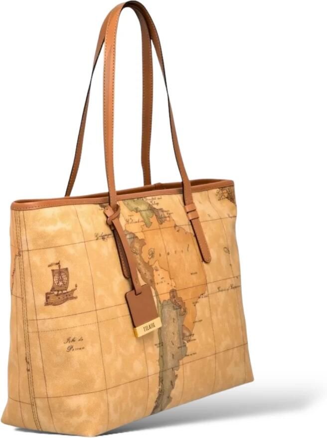 Alviero Martini 1a Classe Klassieke Geo Print Schoudertas Brown Dames - Foto 4