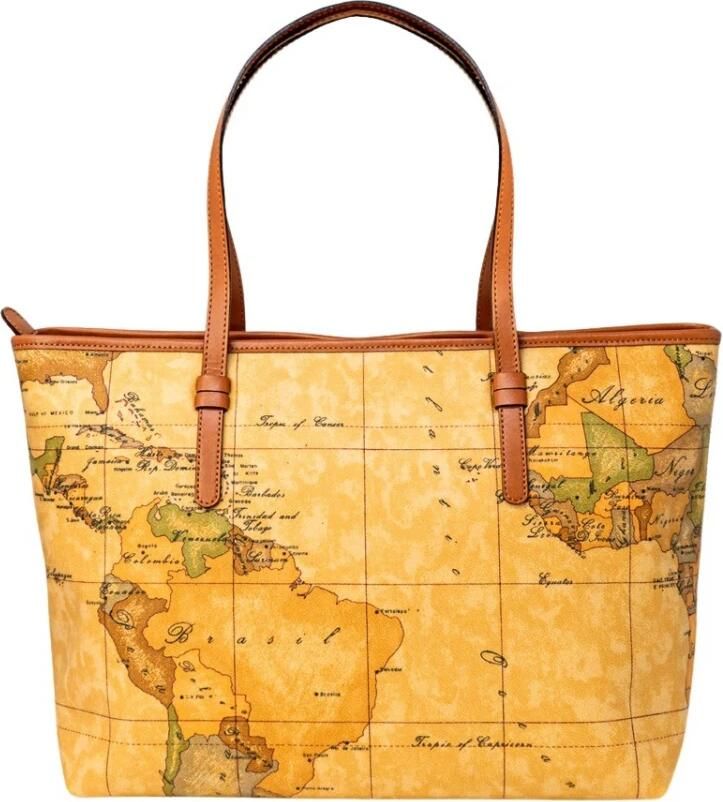 Alviero Martini 1a Classe Klassieke Geo Print Schoudertas Brown Dames - Foto 3