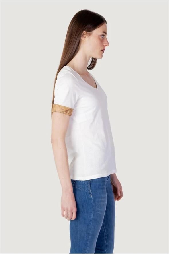 Alviero Martini 1a Classe Katoenen Crew Neck T-Shirt Dames Collectie White Dames