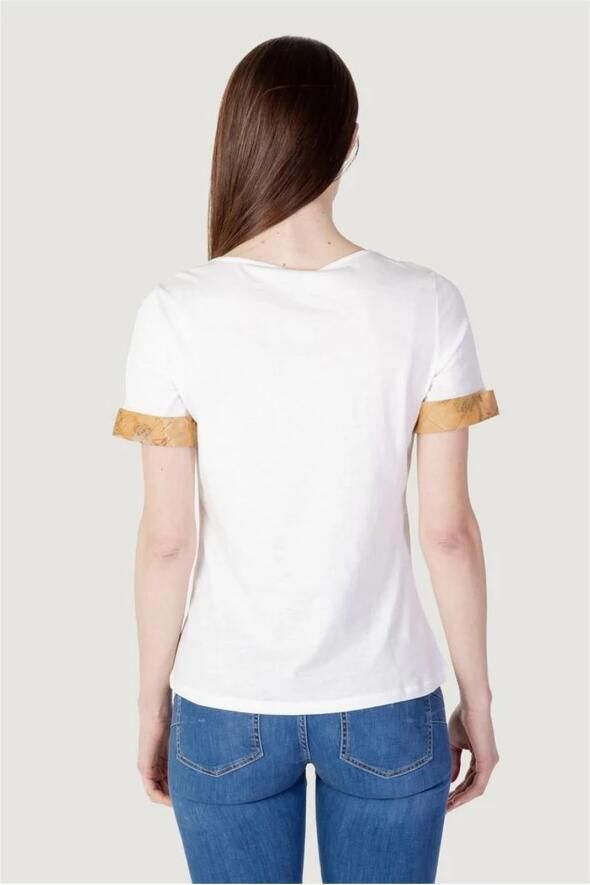 Alviero Martini 1a Classe Katoenen Crew Neck T-Shirt Dames Collectie White Dames - Foto 2
