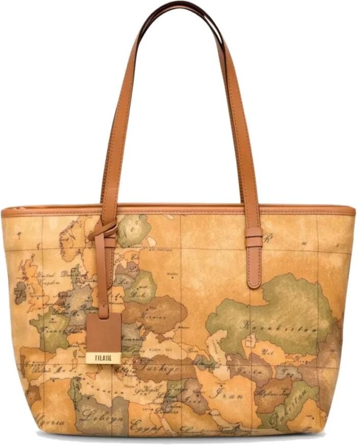 Alviero Martini 1a Classe Elegante Leren Handtas Dames Collectie Beige Dames