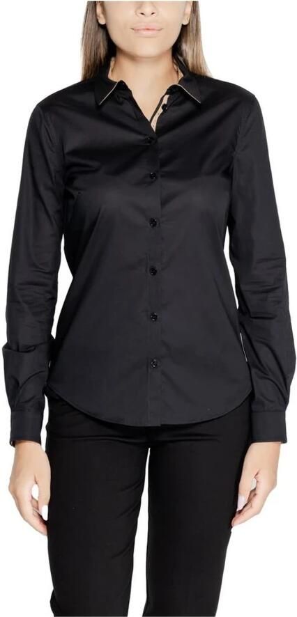 Alviero Martini 1a Classe Klassieke Stijl Zwarte Katoenen Overhemd Met Lange Mouwen Black Dames - Foto 4