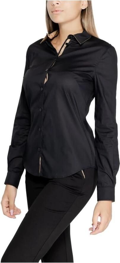 Alviero Martini 1a Classe Klassieke Stijl Zwarte Katoenen Overhemd Met Lange Mouwen Black Dames - Foto 2