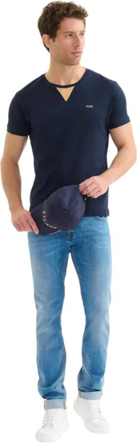 Alviero Martini 1a Classe Blauw Katoenen T-shirt Korte Mouwen Ronde Halslijn Blue Heren - Foto 2