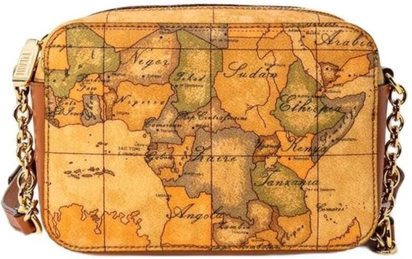 Alviero Martini 1a Classe Leren Afwerking Katoenmix Handtas Beige Dames - Foto 3