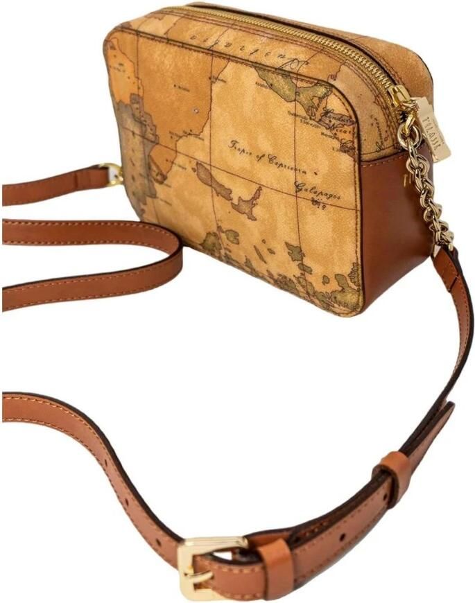 Alviero Martini 1a Classe Leren Afwerking Katoenmix Handtas Beige Dames - Foto 2