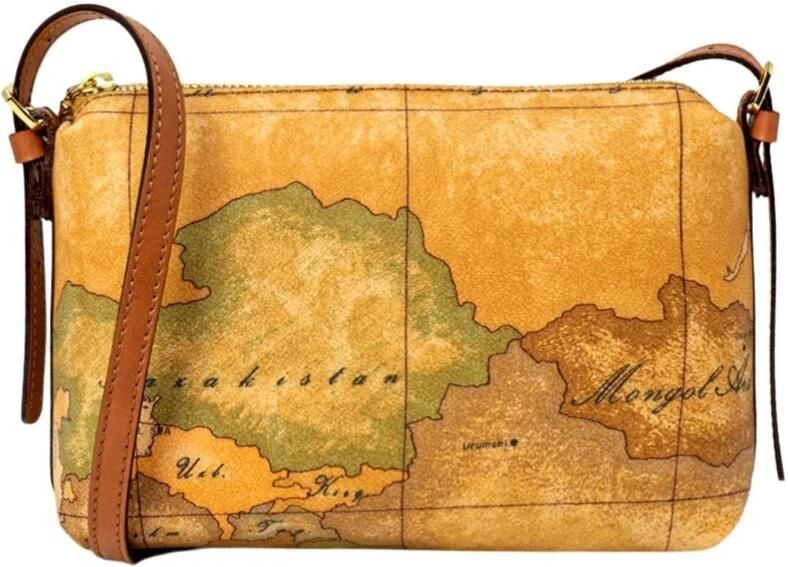 Alviero Martini 1a Classe Mini Schoudertas met Geo Classic Print Brown Dames - Foto 4