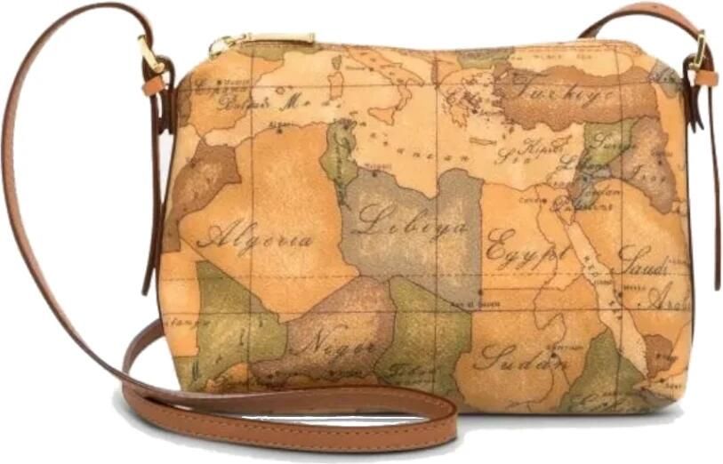 Alviero Martini 1a Classe Mini Schoudertas met Geo Classic Print Brown Dames - Foto 5