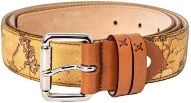 Alviero Martini 1a Classe Beige Bedrukte Leren Riem met Gespsluiting Beige Dames