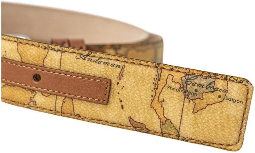 Alviero Martini 1a Classe Beige Bedrukte Leren Riem met Gespsluiting Beige Dames - Foto 2