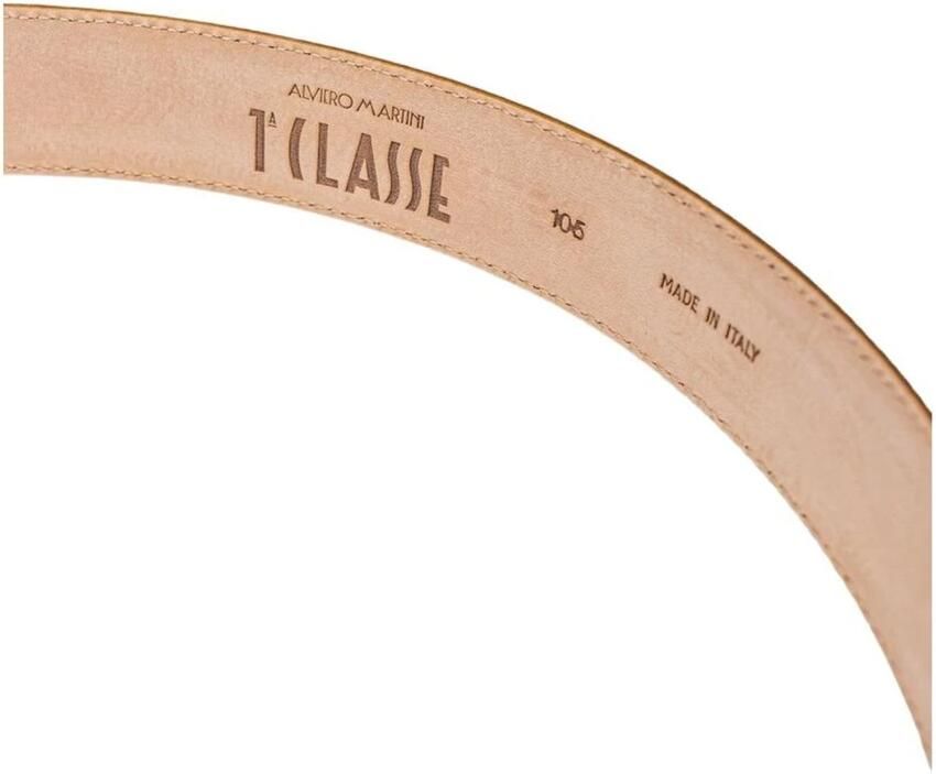 Alviero Martini 1a Classe Beige Bedrukte Leren Riem met Gespsluiting Beige Dames