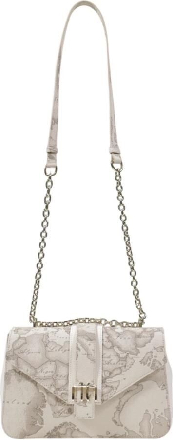 Alviero Martini 1a Classe Stijlvolle Schoudertas met Clip Sluiting Beige Dames - Foto 6