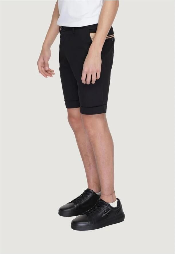 Alviero Martini 1a Classe Zwarte Katoenen Rits Shorts voor Mannen Black Heren