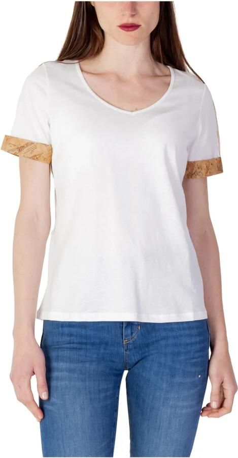 Alviero Martini 1a Classe Katoenen Crew Neck T-Shirt Dames Collectie White Dames - Foto 3