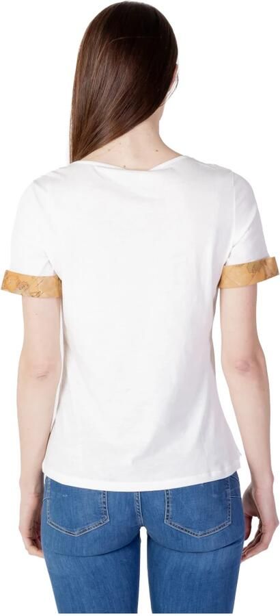 Alviero Martini 1a Classe Katoenen Crew Neck T-Shirt Dames Collectie White Dames - Foto 4