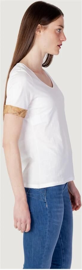 Alviero Martini 1a Classe Katoenen Crew Neck T-Shirt Dames Collectie White Dames - Foto 5