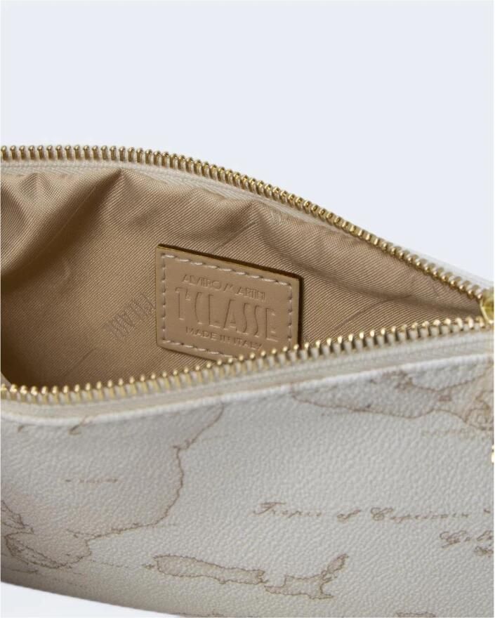 Alviero Martini 1a Classe Witte Textuur Compacte Tas met Rits White Dames