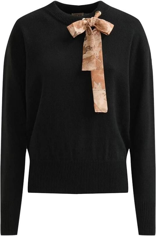 Alviero Martini 1a Classe Zwart Langemouw Gebreide Kleding Herfst Winter Black Dames