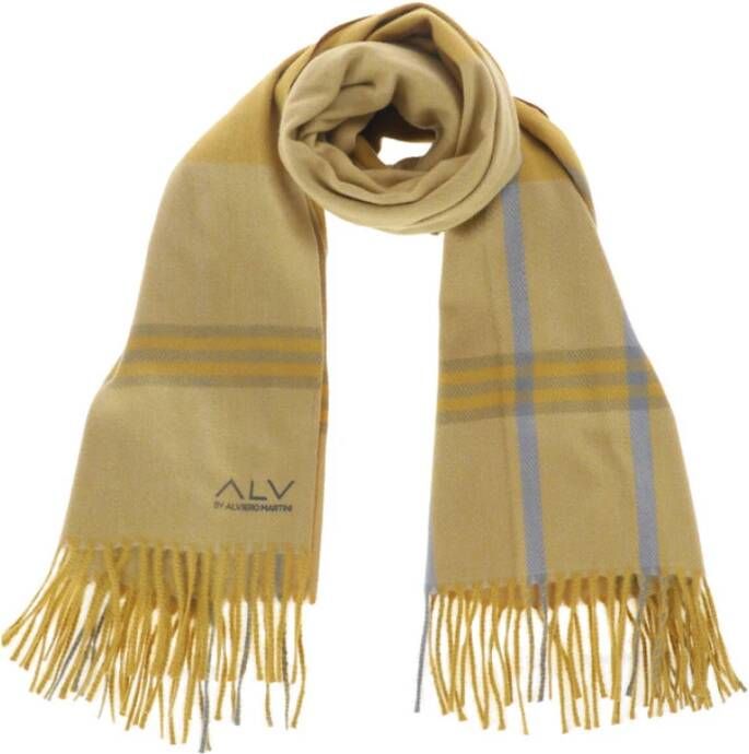 Alviero Martini 1a Classe Gedrukte Polyester Sjaal Geel Herfst Winter Yellow Dames