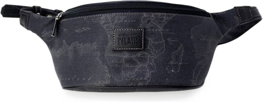 Alviero Martini 1a Classe Zwarte Leren Rits Tas Herfst Winter Black Heren