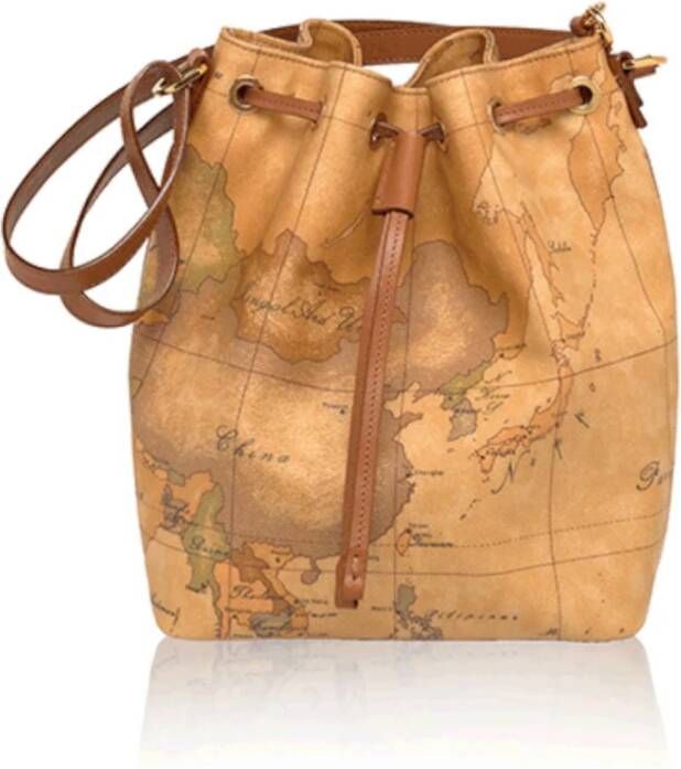 Alviero Martini 1a Classe Beige Bucket Tas met Geo Classic Kaartprint Beige Dames - Foto 12