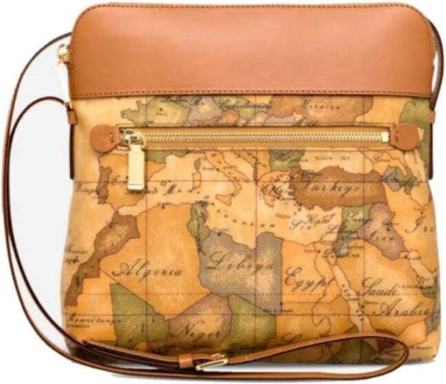 Alviero Martini 1a Classe Kaartprint Schoudertas Beige Dames