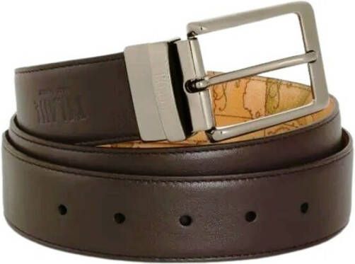 Alviero Martini 1a Classe Leren riem met polyurethaandetails Black Heren