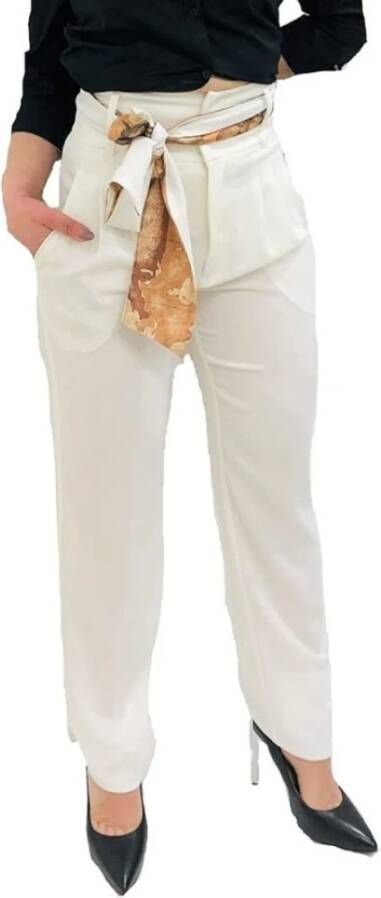 Alviero Martini 1a Classe broek met fuscia d0403np69 Wit Dames
