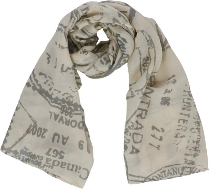 Alviero Martini 1a Classe Wit Print Sjaal Alle Seizoenen White Dames