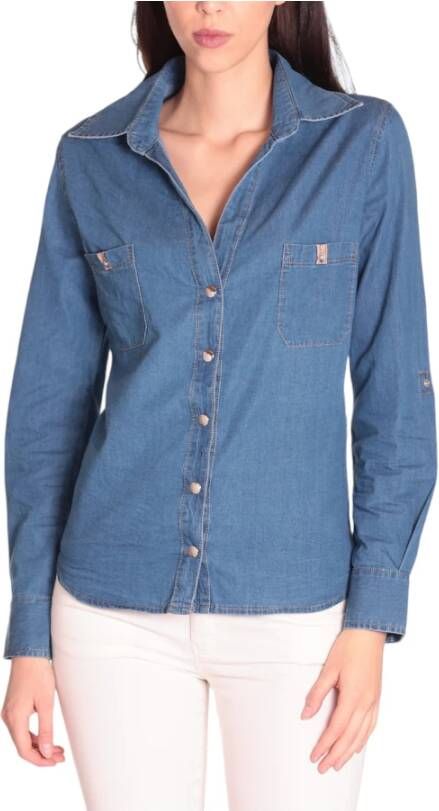 Alviero Martini 1a Classe Denim Shirts Blauw Dames