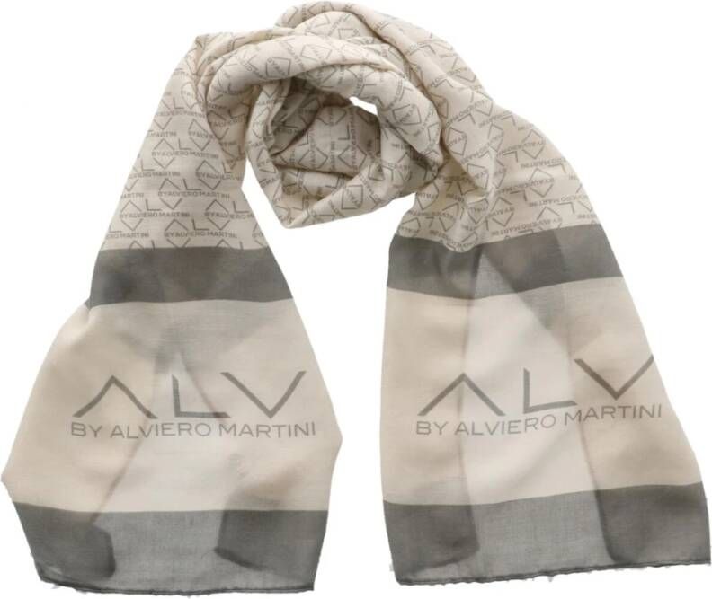 Alviero Martini 1a Classe Wit Print Sjaal Alle Seizoenen White Dames