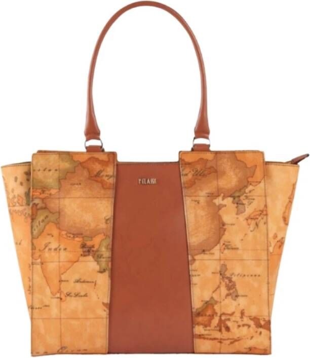 Alviero Martini 1a Classe Geo Classic Shopping Banda Bag Bruin Dames