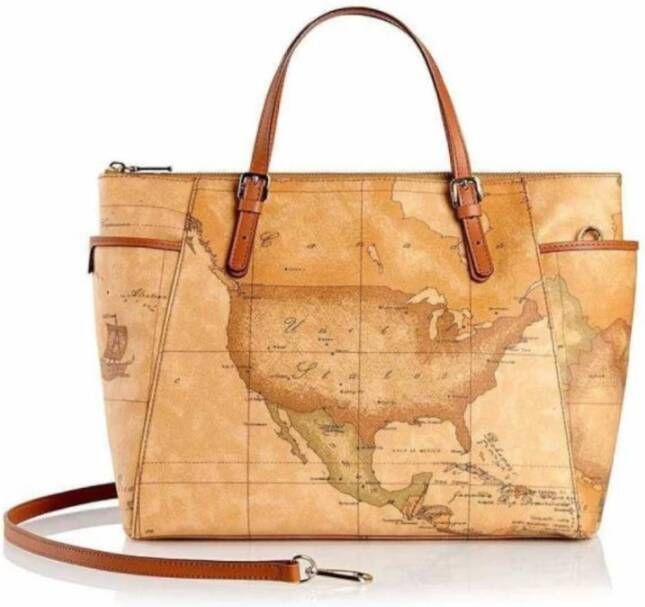 Alviero Martini 1a Classe Klassieke Geo Beige Handtas met Dubbele Draagbaarheid Beige Dames