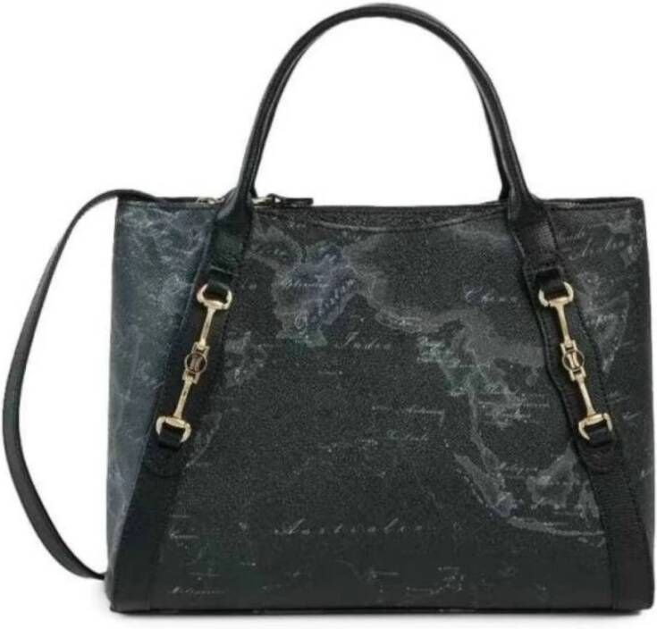Alviero Martini 1a Classe Geo Classic Zwarte Handtas met Afneembare Band Black Dames