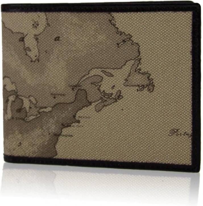 Alviero Martini 1a Classe Bruine Geo Classic Portemonnee met Compartimenten Gray Heren
