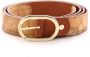 Alviero Martini 1a Classe Klassieke Omkeerbare Leren Riem met Geo Print Brown Dames - Thumbnail 4
