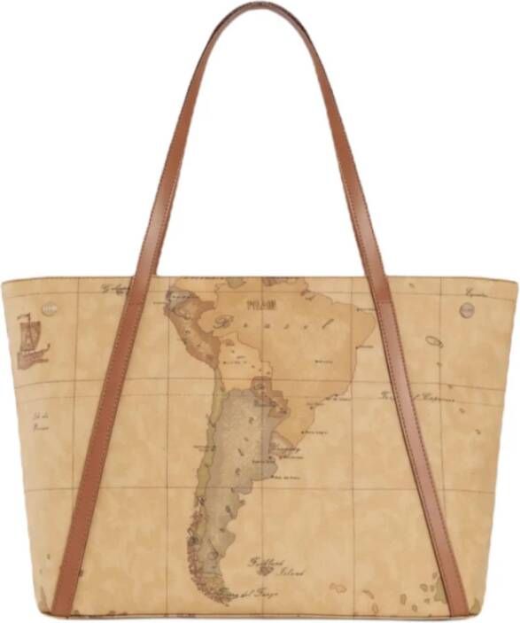Alviero Martini 1a Classe Schoudertas met geo -klassieke print Bruin Dames